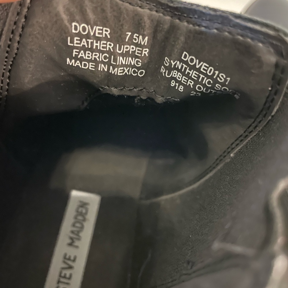 NWOB!! Steve Madden Women's Dover Ankle Boot, Black Leather, Sz 7.5 - Picture 7 of 16